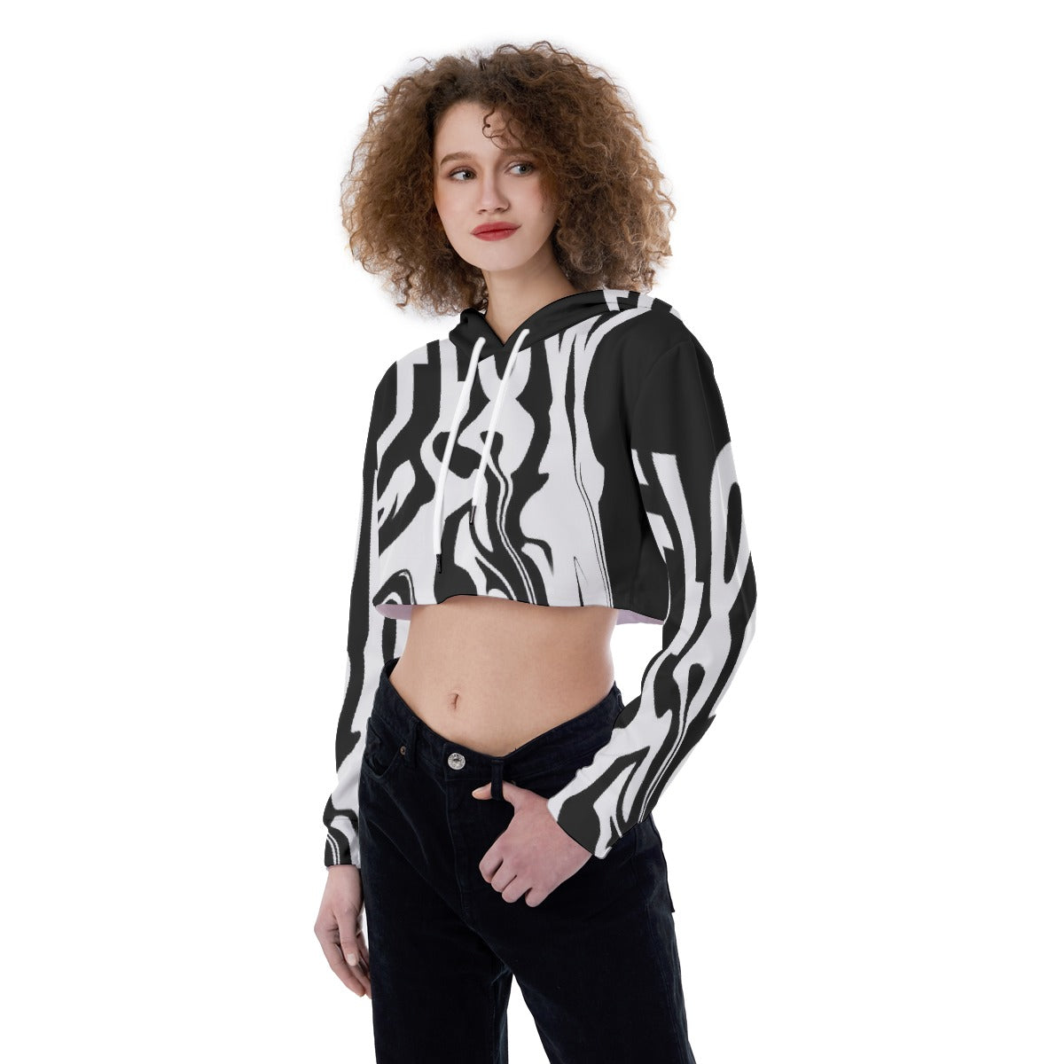 All-Over Print Women's Crop Top Hoodie