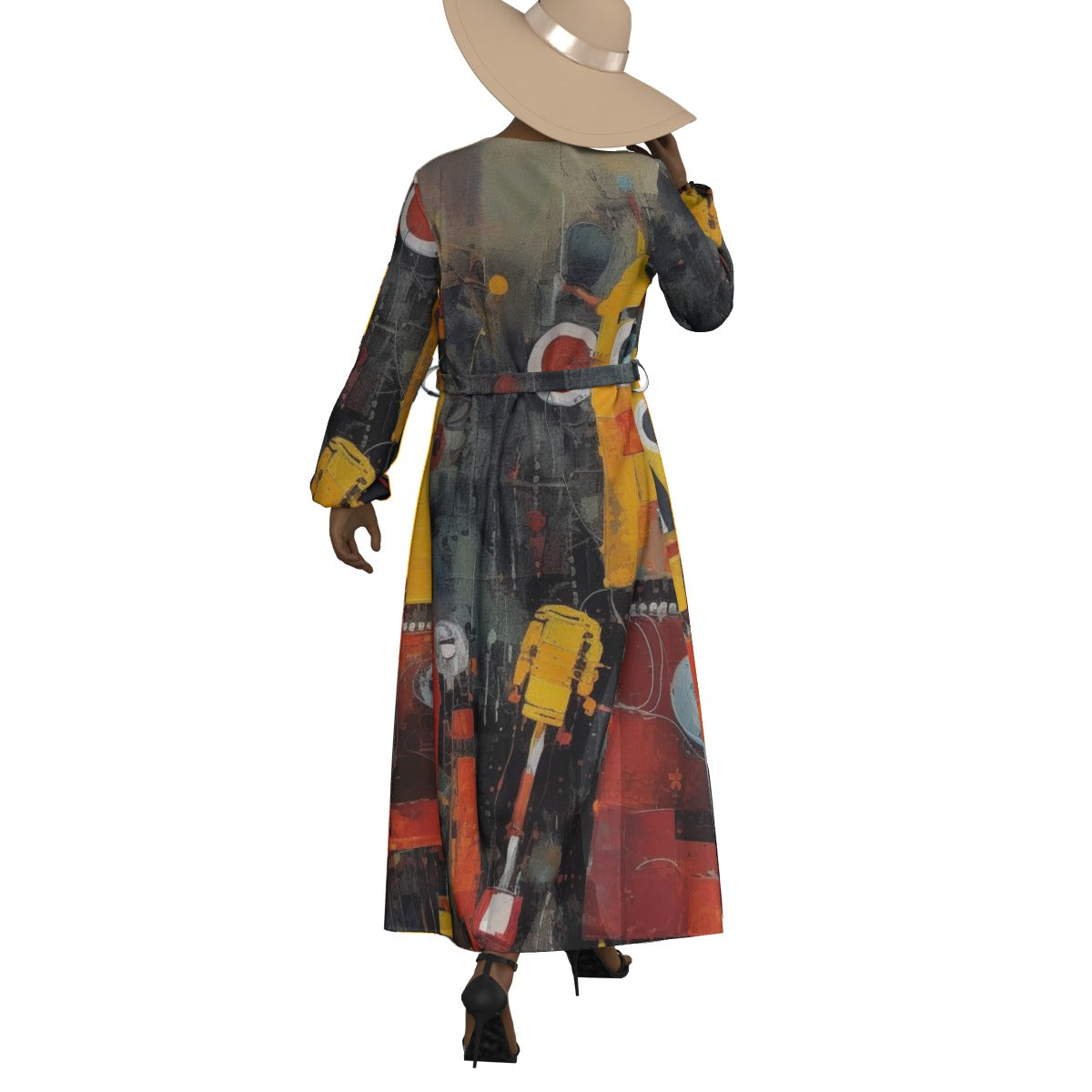 All-Over Print Women's Lace-up Chiffon Robe