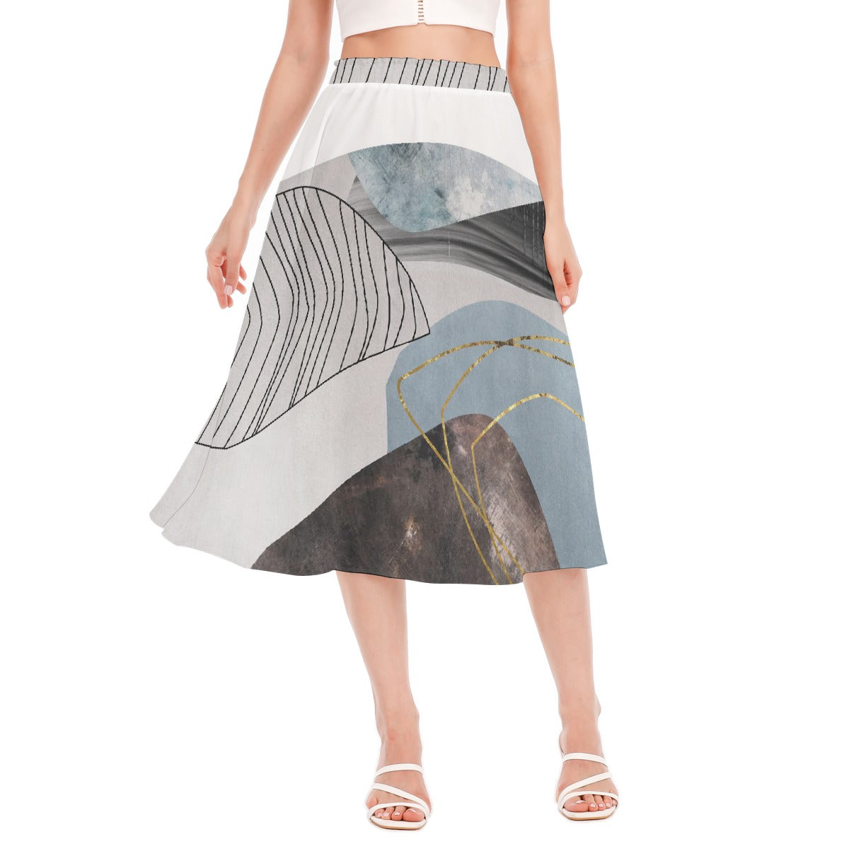 All-Over Print Women's Long Section Chiffon Skirt