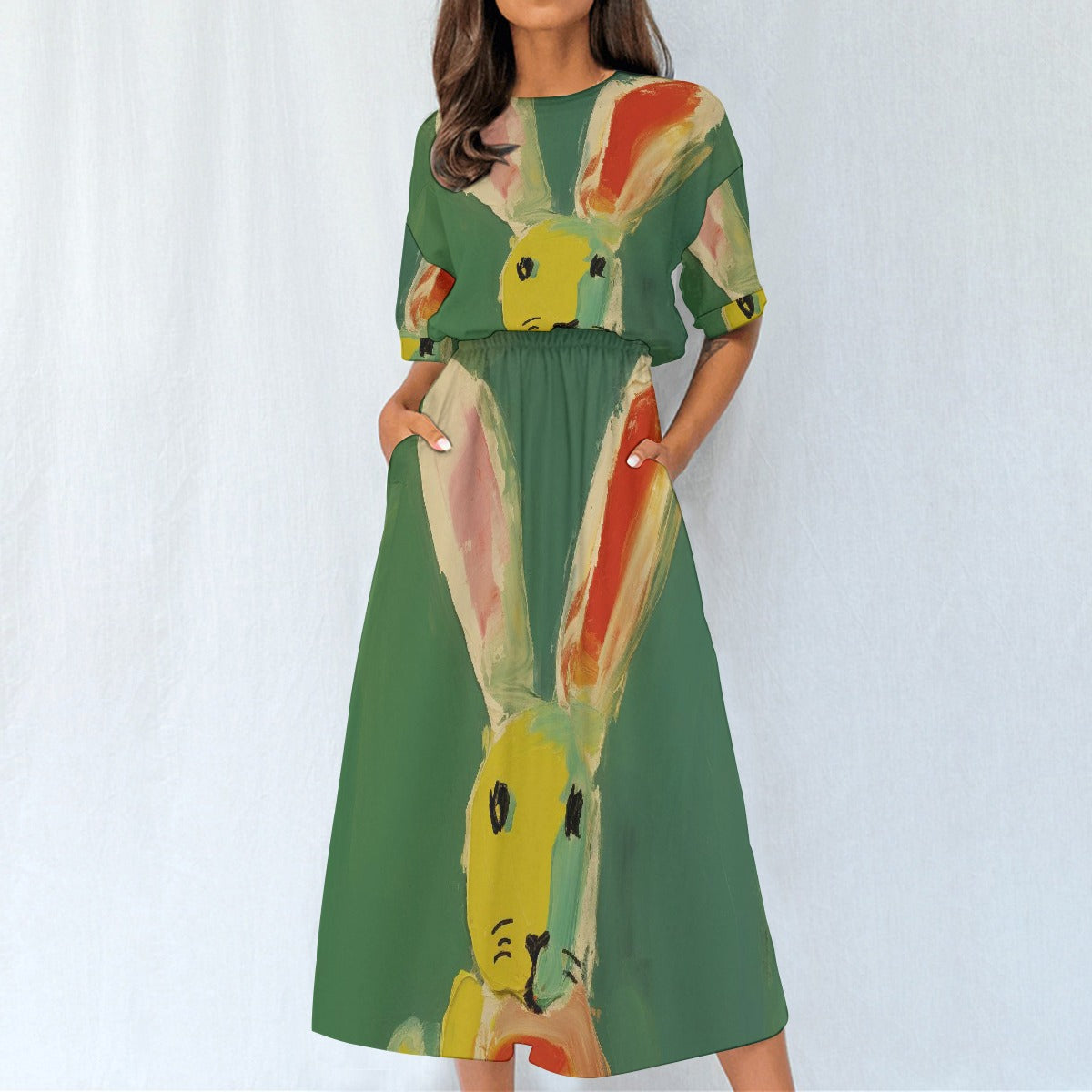 All-Over Print Women's Elastic Waist Dress