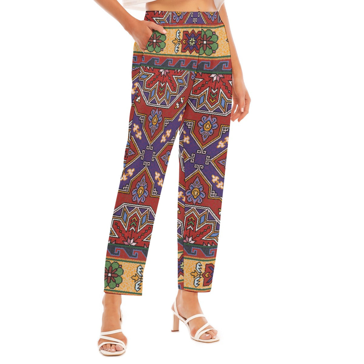 All-Over Print Women's Loose Straight-leg Pants