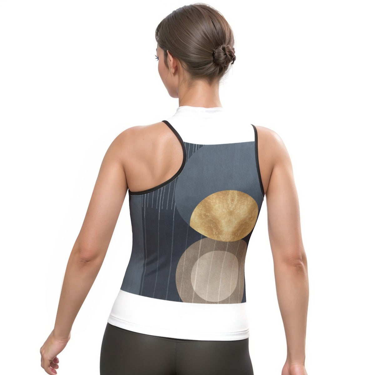 All-Over Print Women's Halter Sleeveless Asymmetrical Tank Top