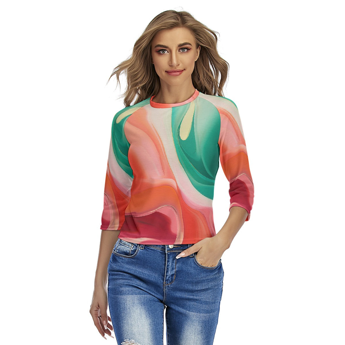 All-Over Print Women's Raglan Sleeves T-shirts