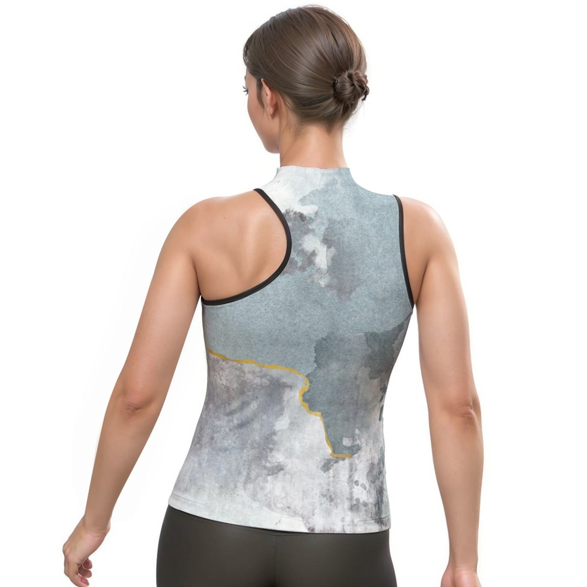 All-Over Print Women's Halter Sleeveless Asymmetrical Tank Top