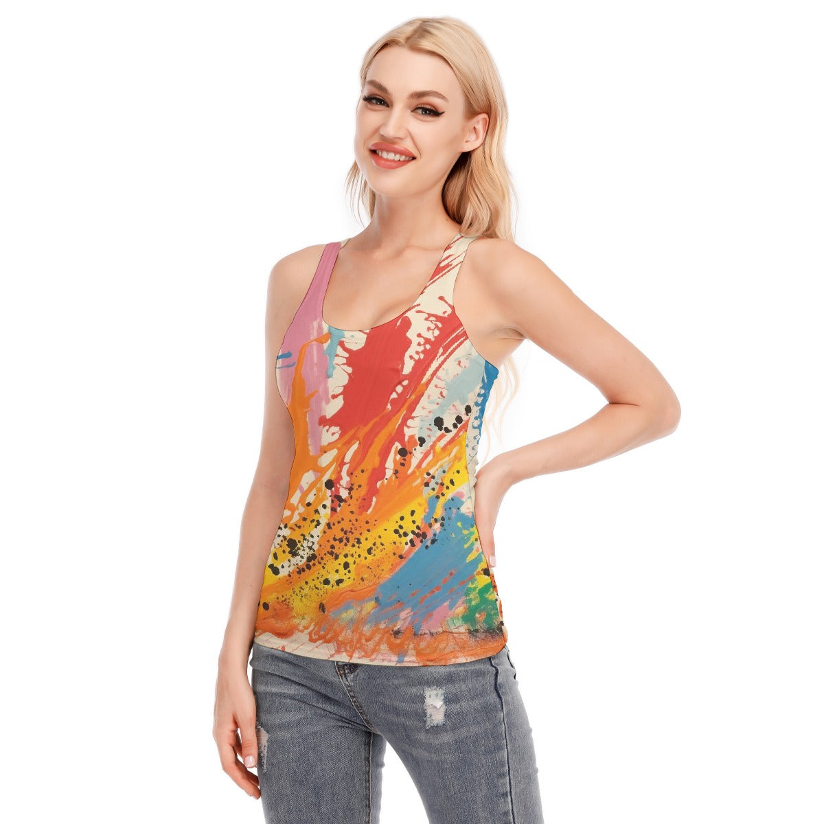 All-Over Print Women's Racer Vest | 190GSM Cotton