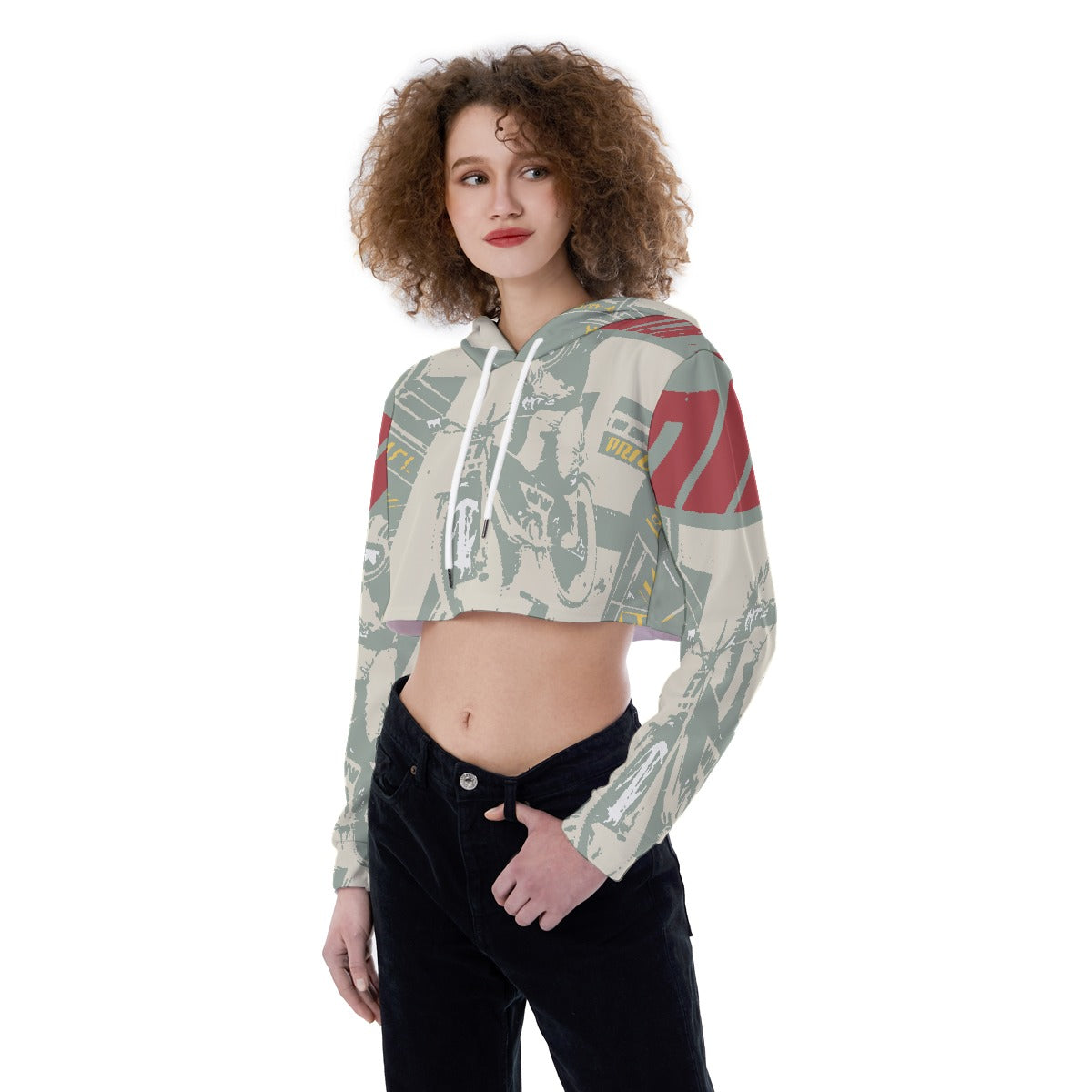 All-Over Print Women's Crop Top Hoodie