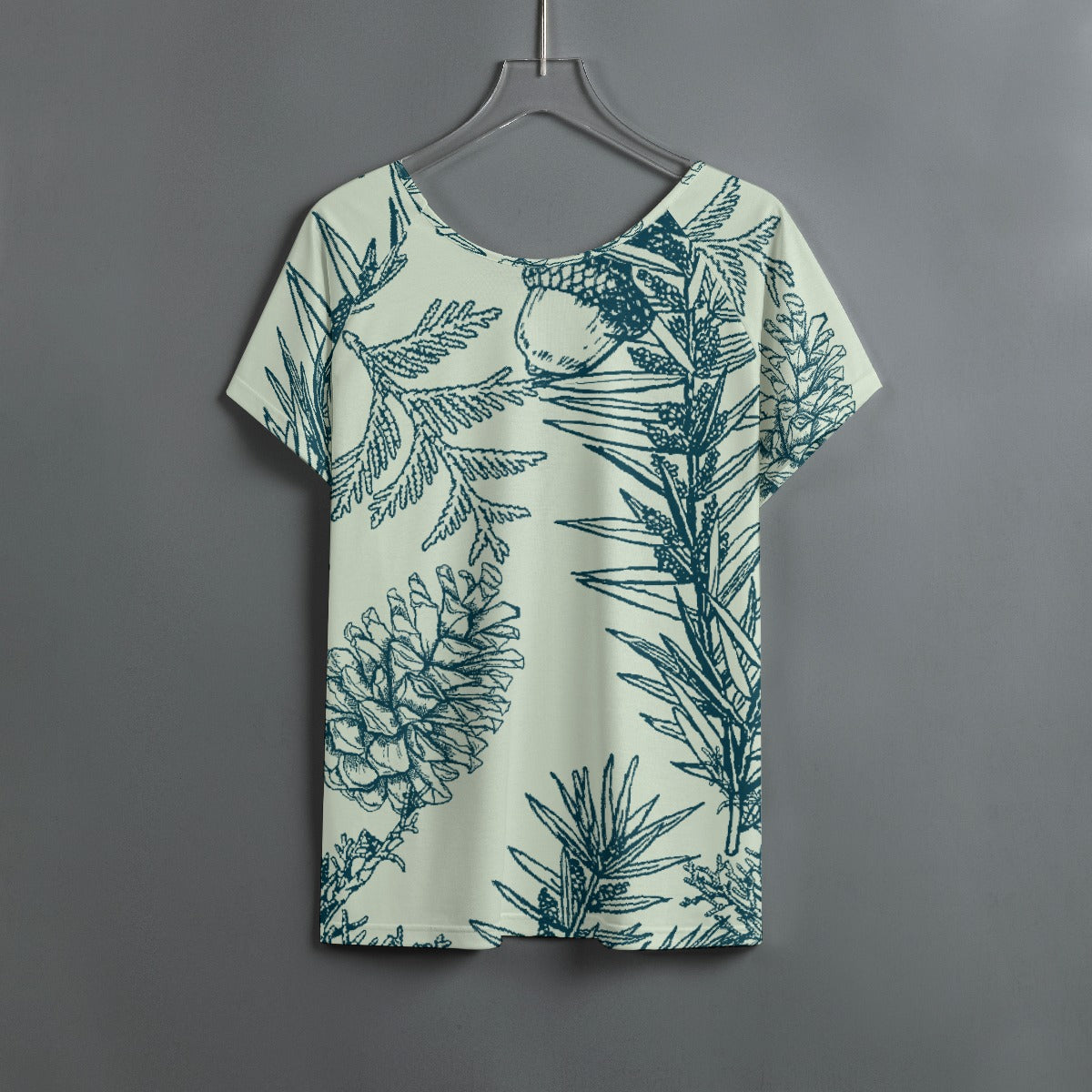 All-Over Print Women's Round Neck T-shirt With Raglan Sleeve