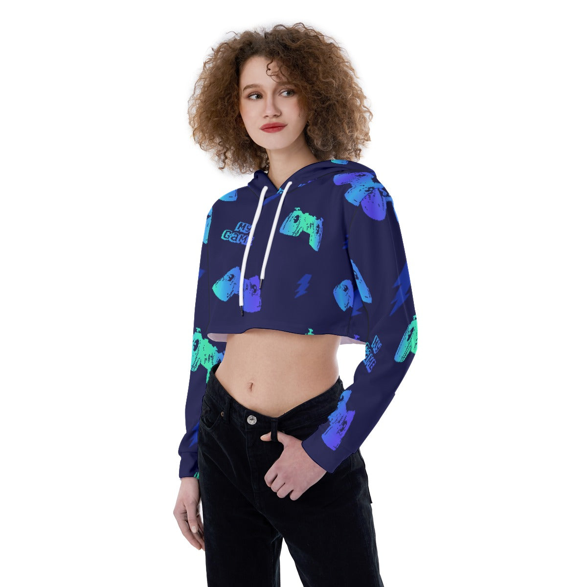 All-Over Print Women's Crop Top Hoodie