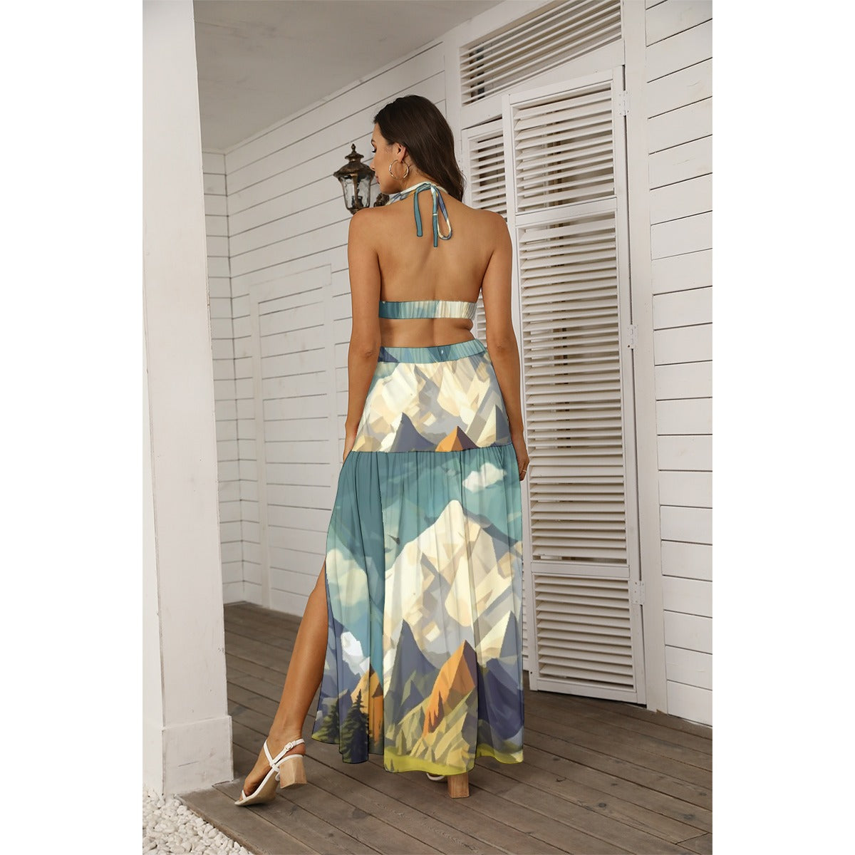 All-Over Print Women's Tie Back Wrap Dress