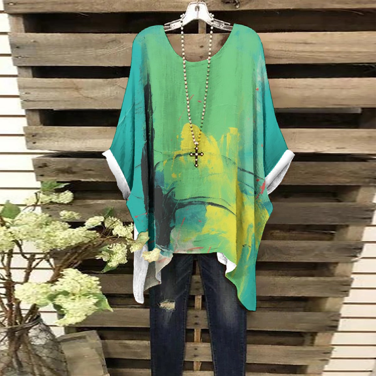 All-Over Print Women's Bat Sleeve Shirt