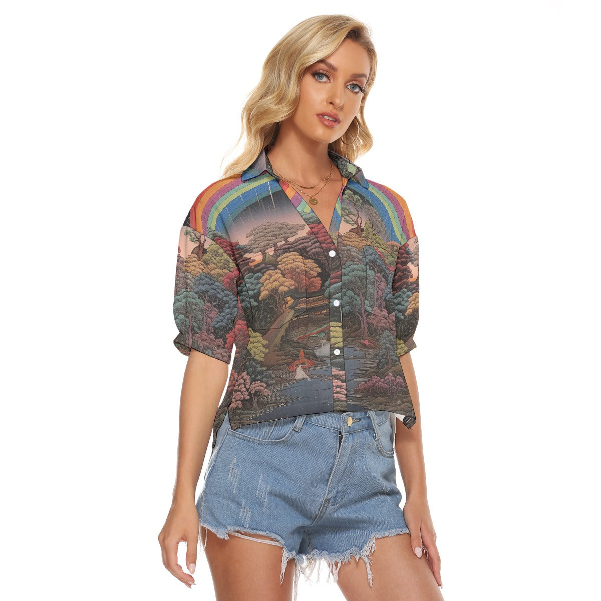 All-Over Print Women's V-neck Shirts