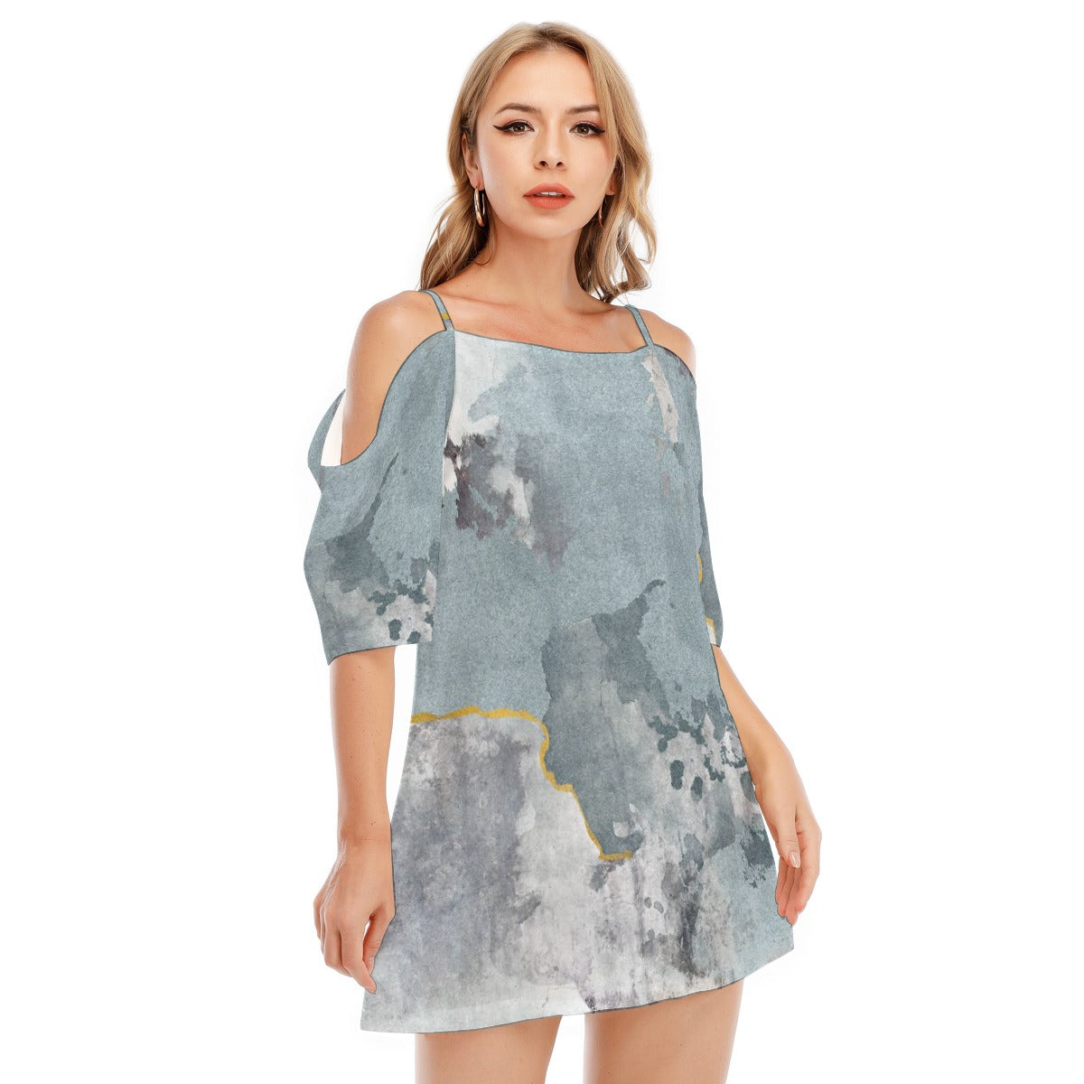 All-Over Print Women's Off-shoulder Cami Dress