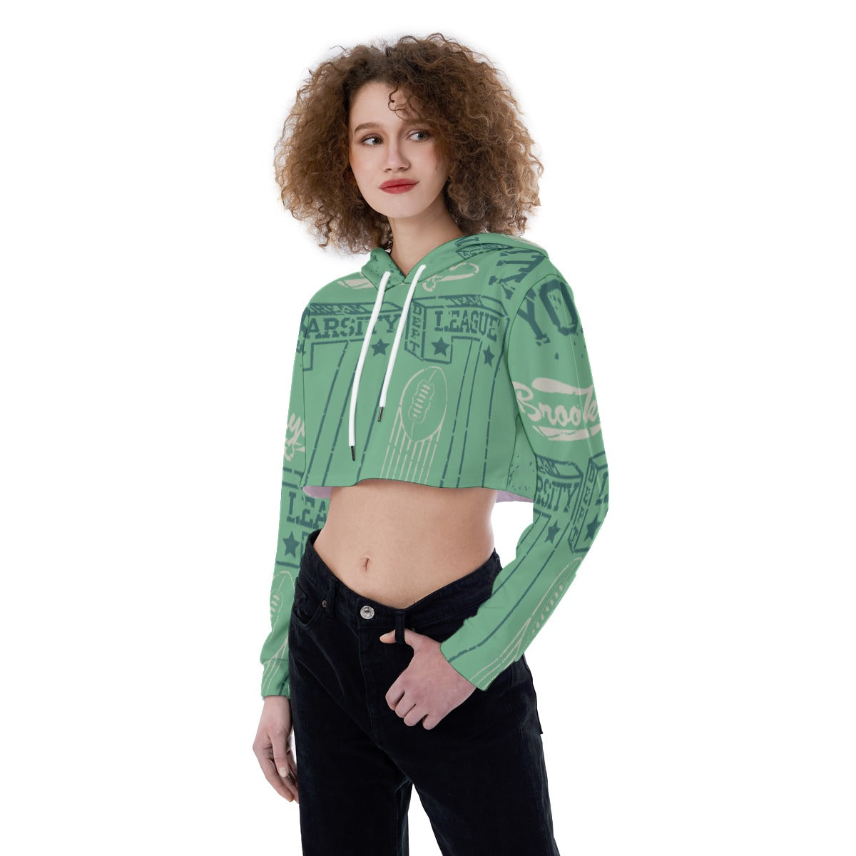 All-Over Print Women's Crop Top Hoodie