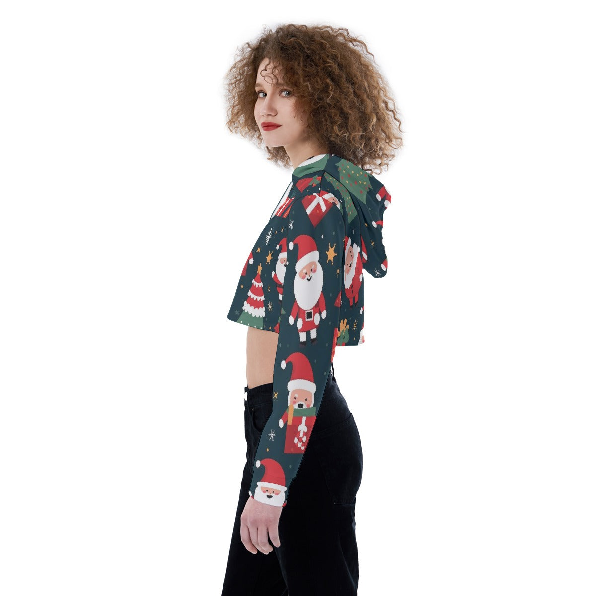 All-Over Print Women's Crop Top Hoodie