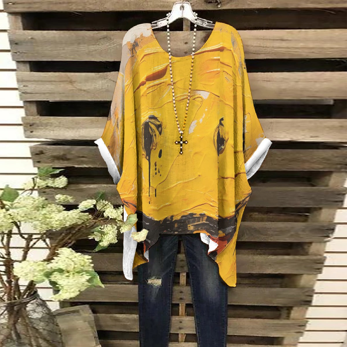 All-Over Print Women's Bat Sleeve Shirt