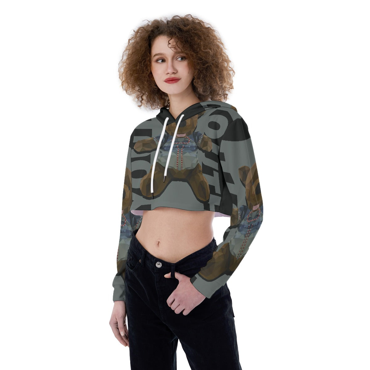 All-Over Print Women's Crop Top Hoodie