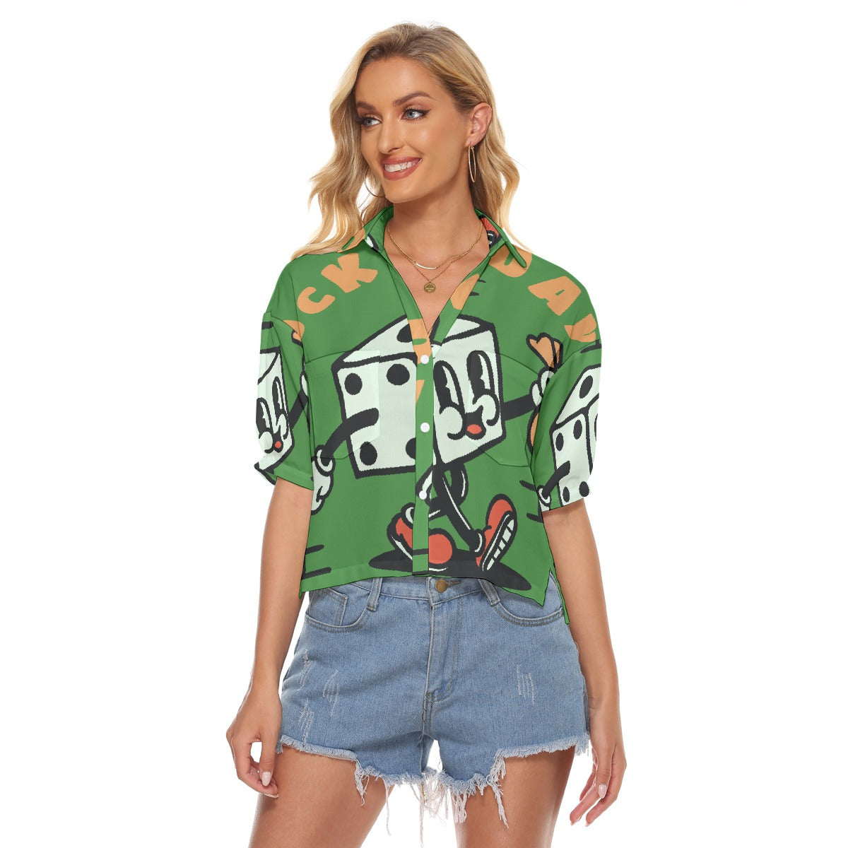 All-Over Print Women's V-neck Shirts