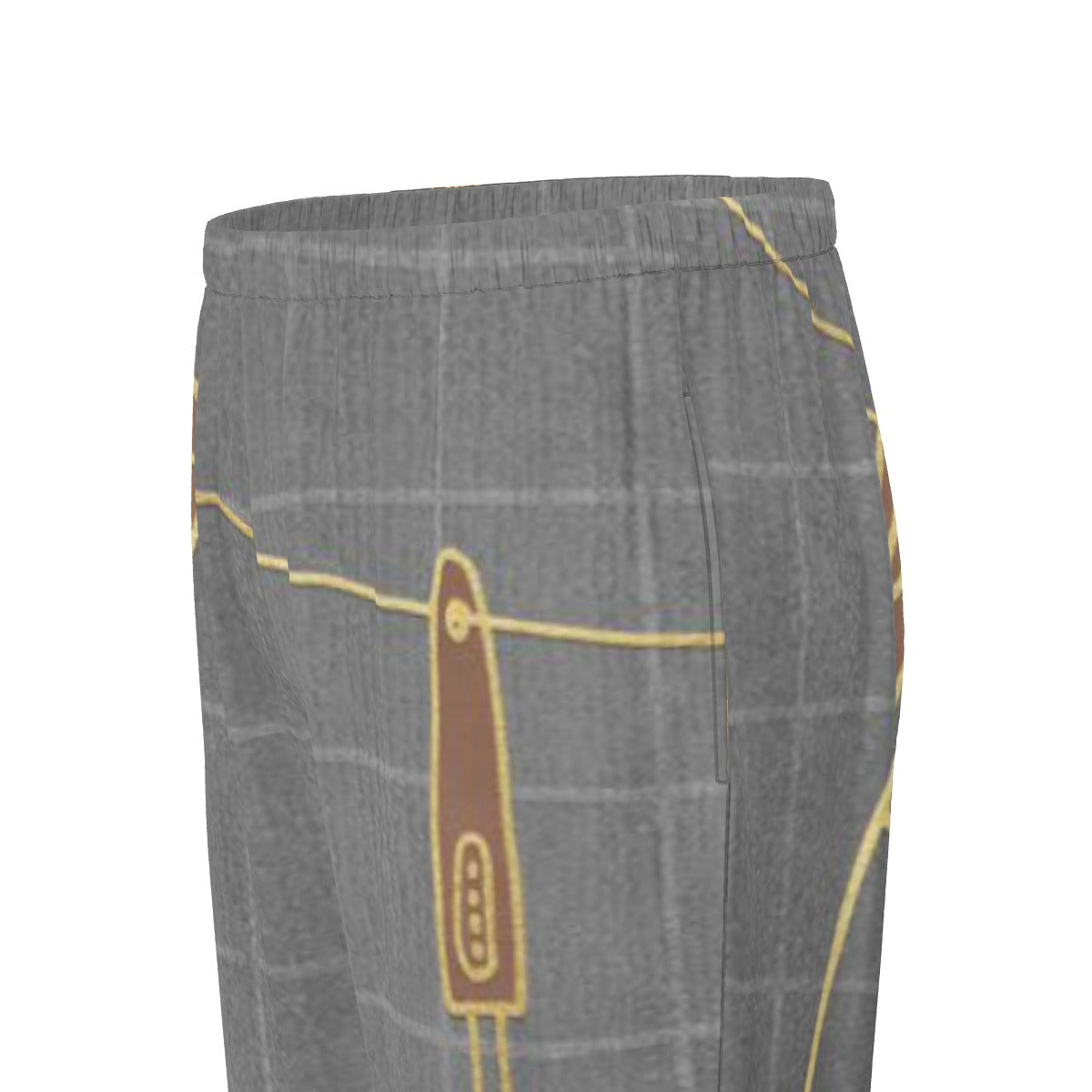 All-Over Print Women's Long Sleeve Pajama Set With Black Contrast Piping