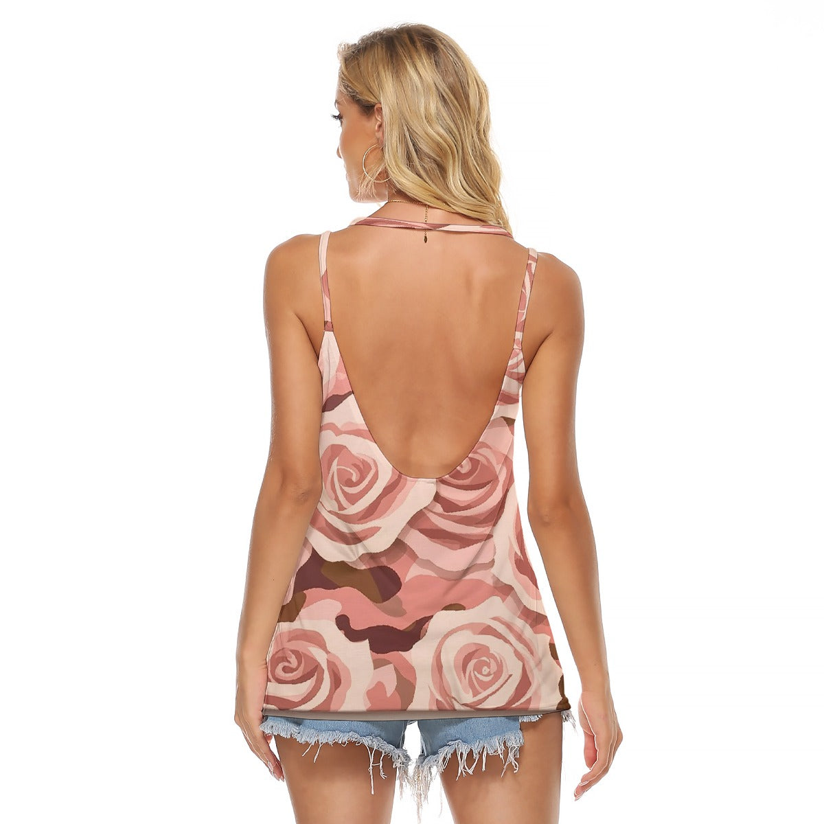 All-Over Print Women's Halter Top With Backless