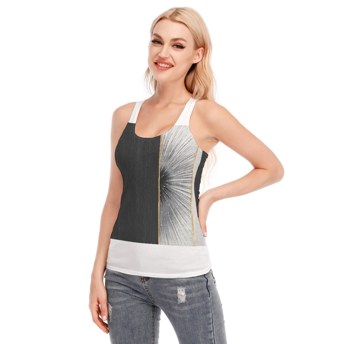All-Over Print Women's Racer Vest | 190GSM Cotton