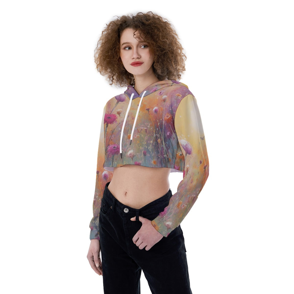 All-Over Print Women's Crop Top Hoodie