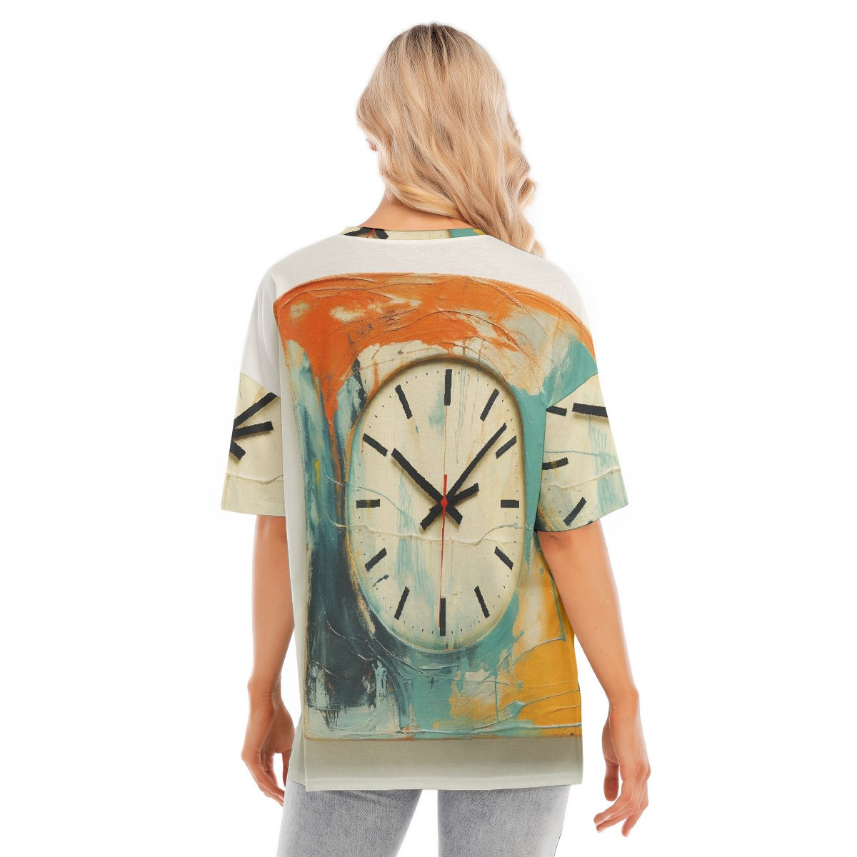 All-Over Print Women's Short Sleeves T-shirt With Hem Split