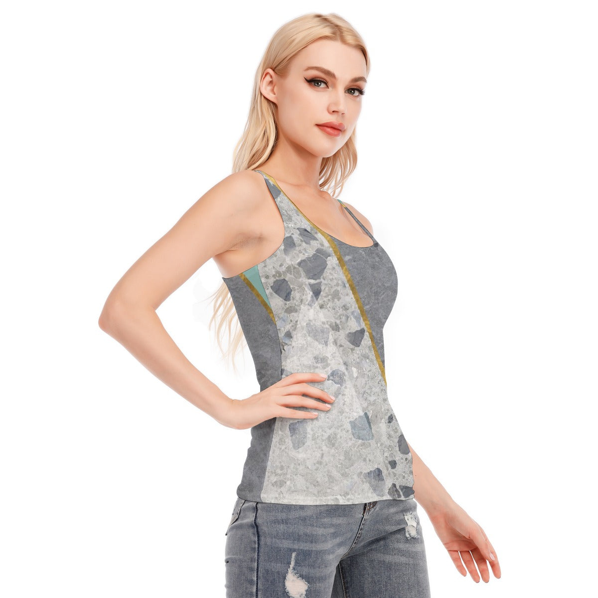 All-Over Print Women's Racer Vest | 190GSM Cotton