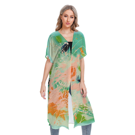 All-Over Print Women's Short Sleeve Cardigan