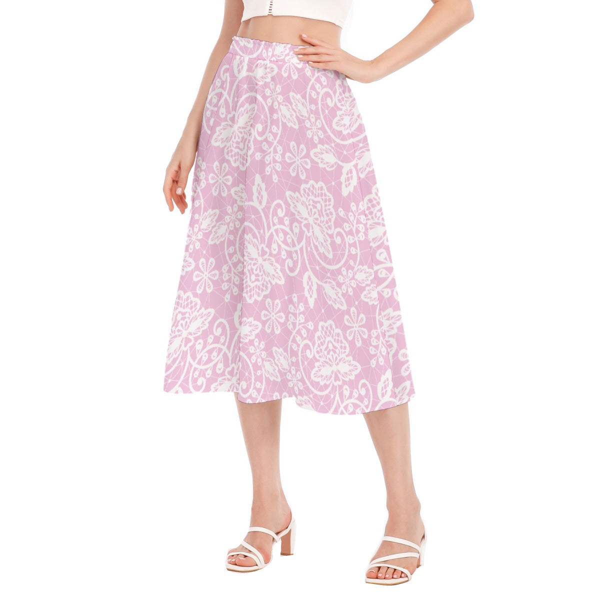 All-Over Print Women's Long Section Chiffon Skirt