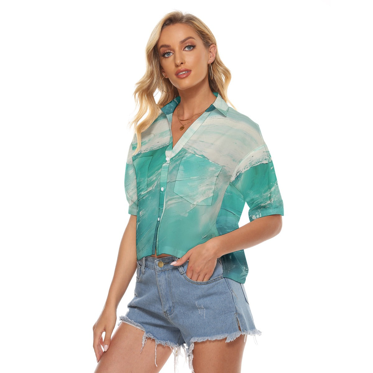 All-Over Print Women's V-neck Shirts