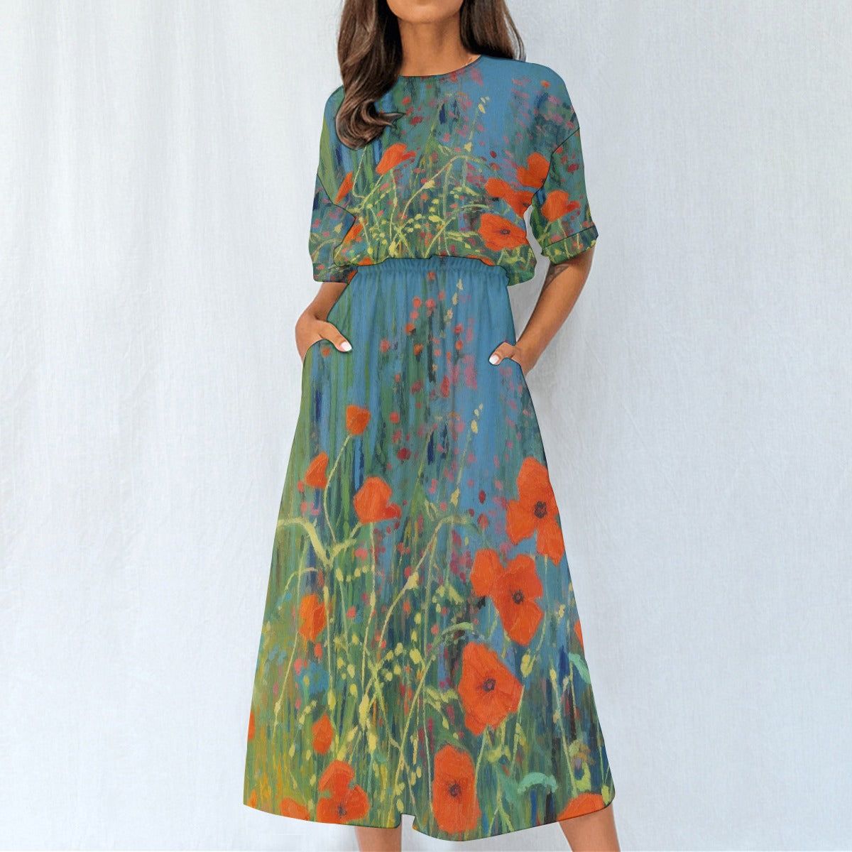 All-Over Print Women's Elastic Waist Dress