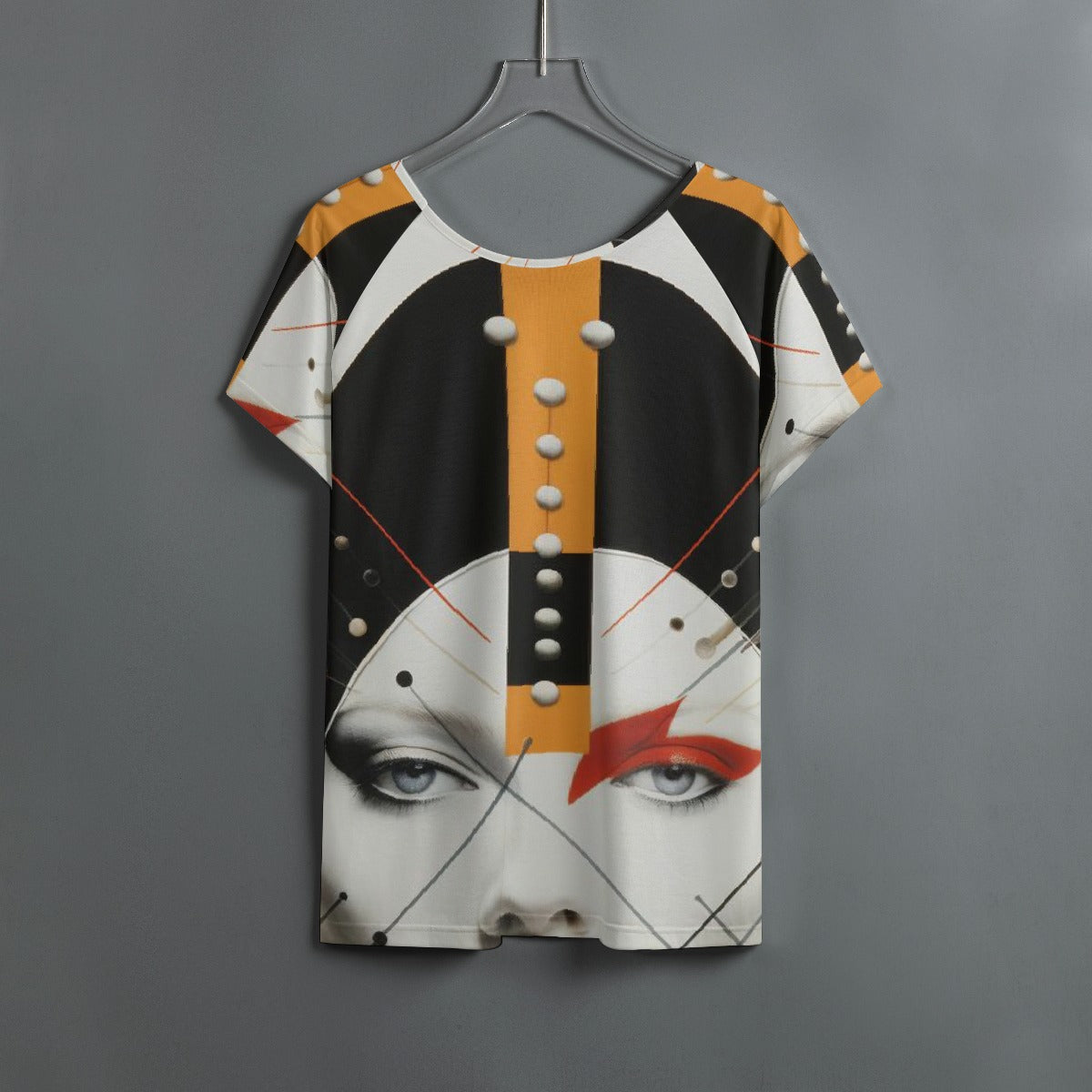 All-Over Print Women's Round Neck T-shirt With Raglan Sleeve