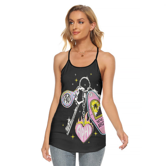 All-Over Print Women's Criss-Cross Open Back Tank Top