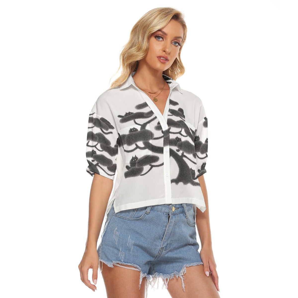 All-Over Print Women's V-neck Shirts