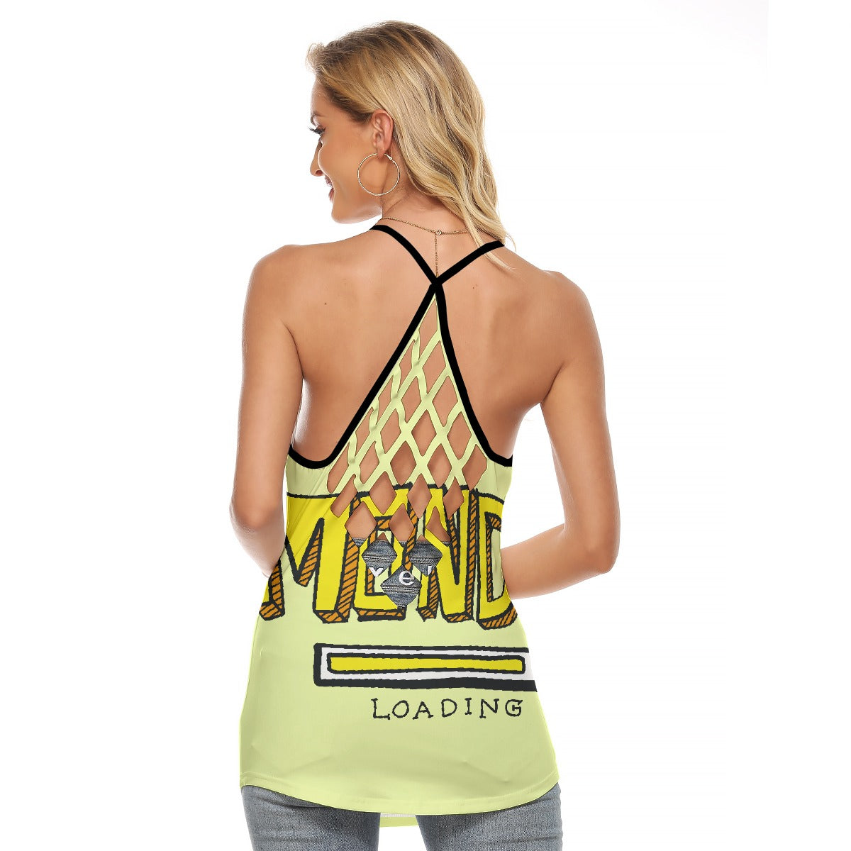 All-Over Print Women's Criss-Cross Open Back Tank Top