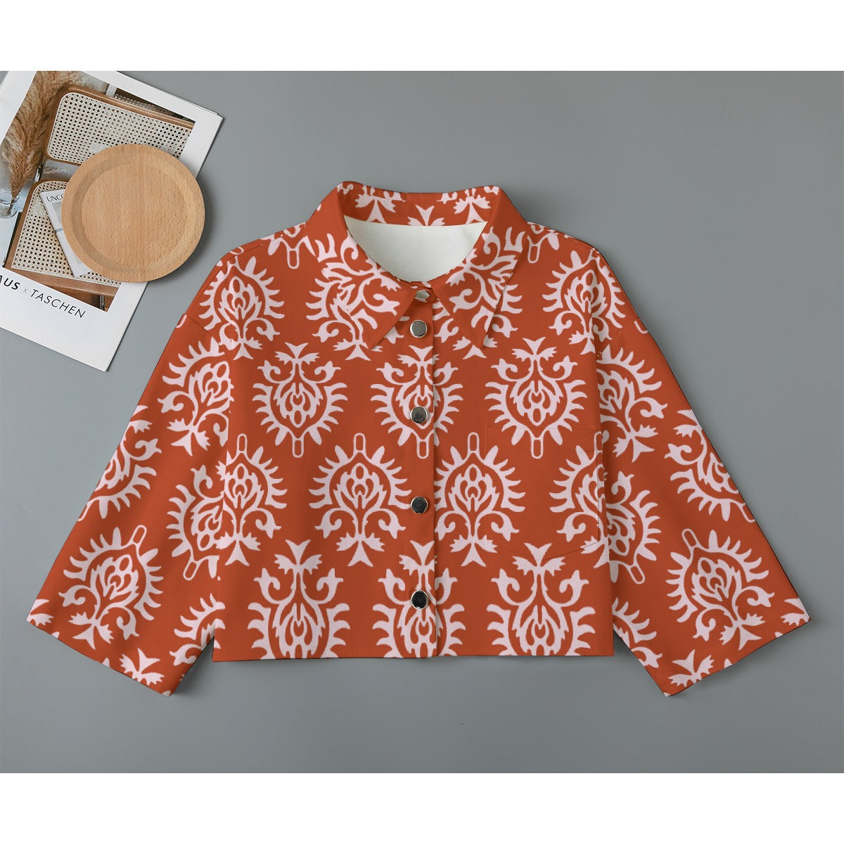 All-Over Print Women's Cropped Jacket | 245GSM Cotton