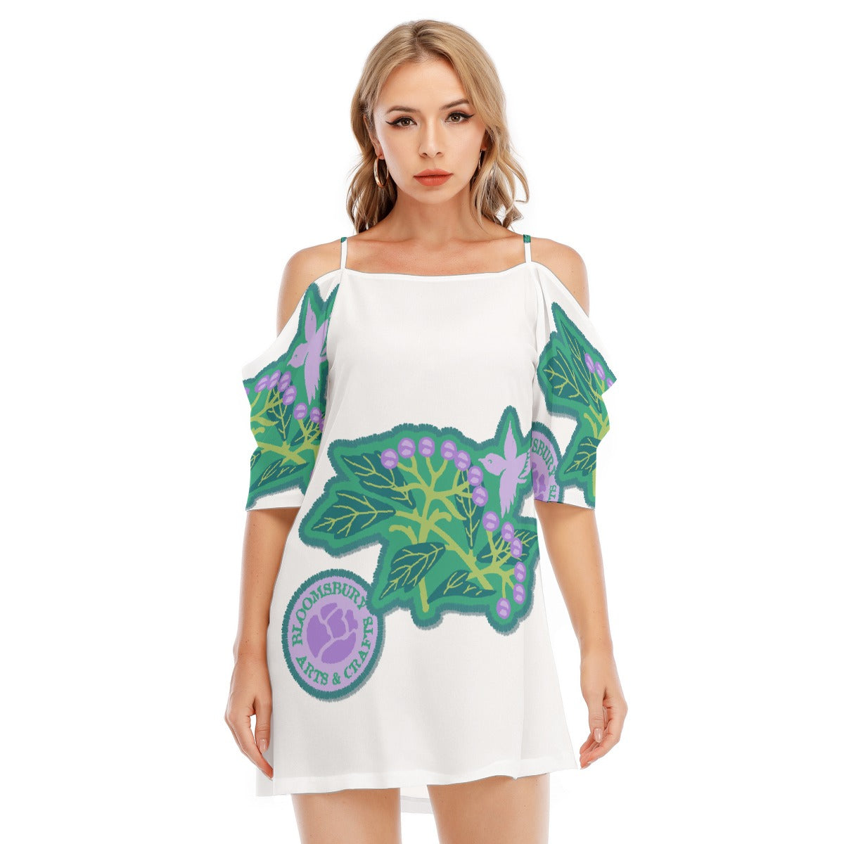 All-Over Print Women's Off-shoulder Cami Dress