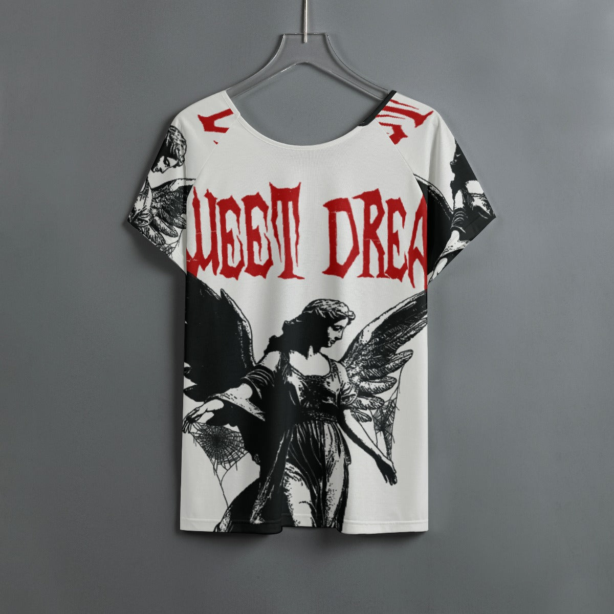 All-Over Print Women's Round Neck T-shirt With Raglan Sleeve