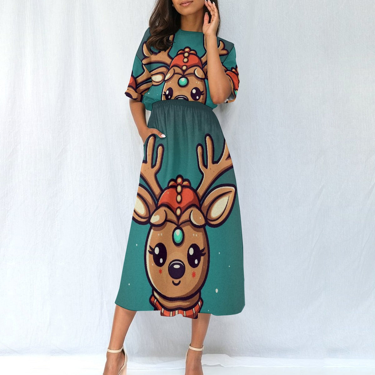All-Over Print Women's Elastic Waist Dress