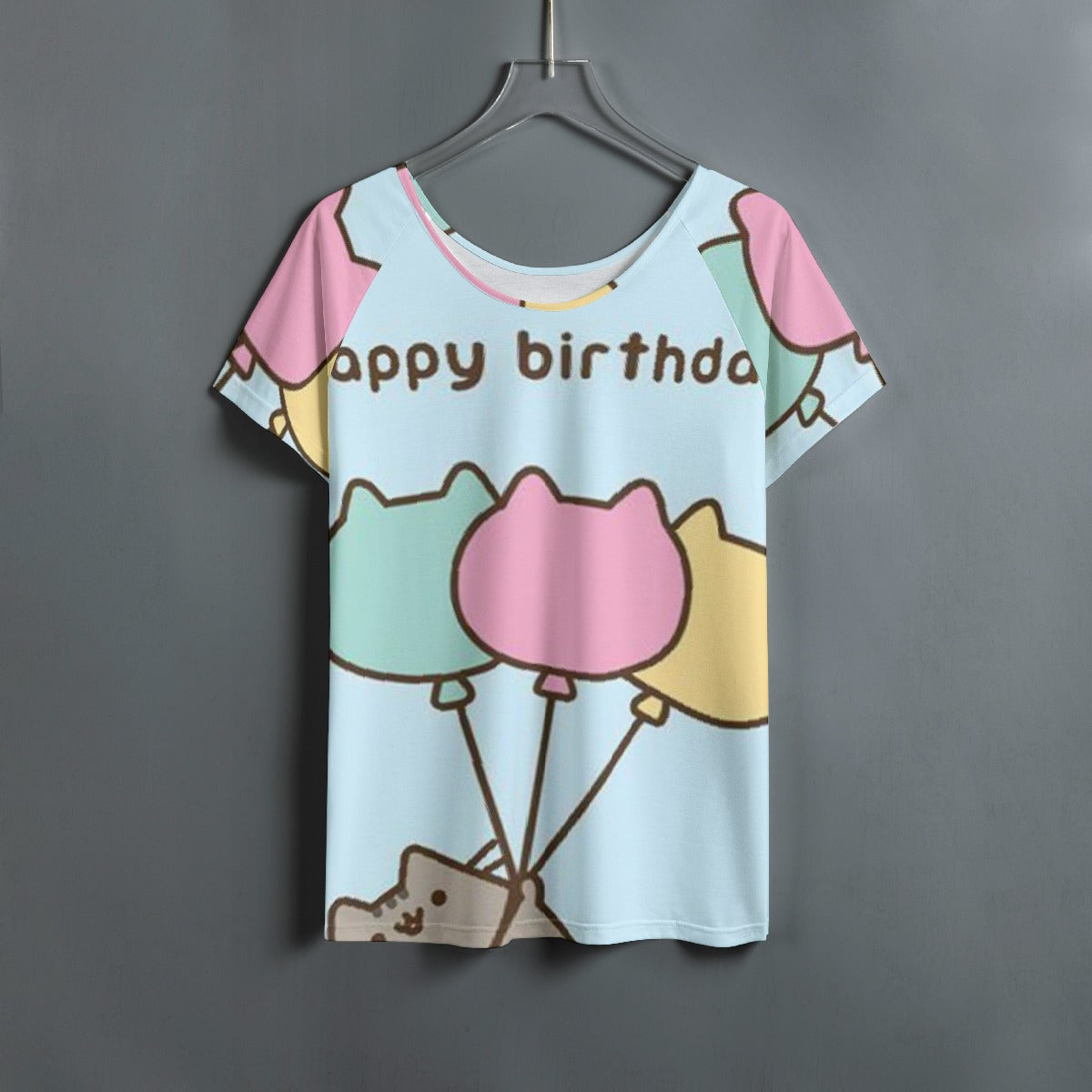 All-Over Print Women's Round Neck T-shirt With Raglan Sleeve