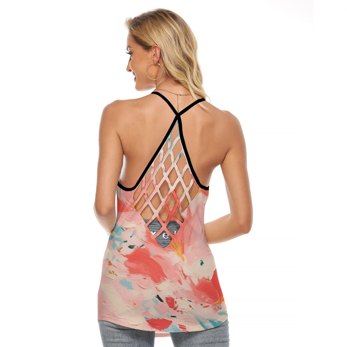 All-Over Print Women's Criss-Cross Open Back Tank Top