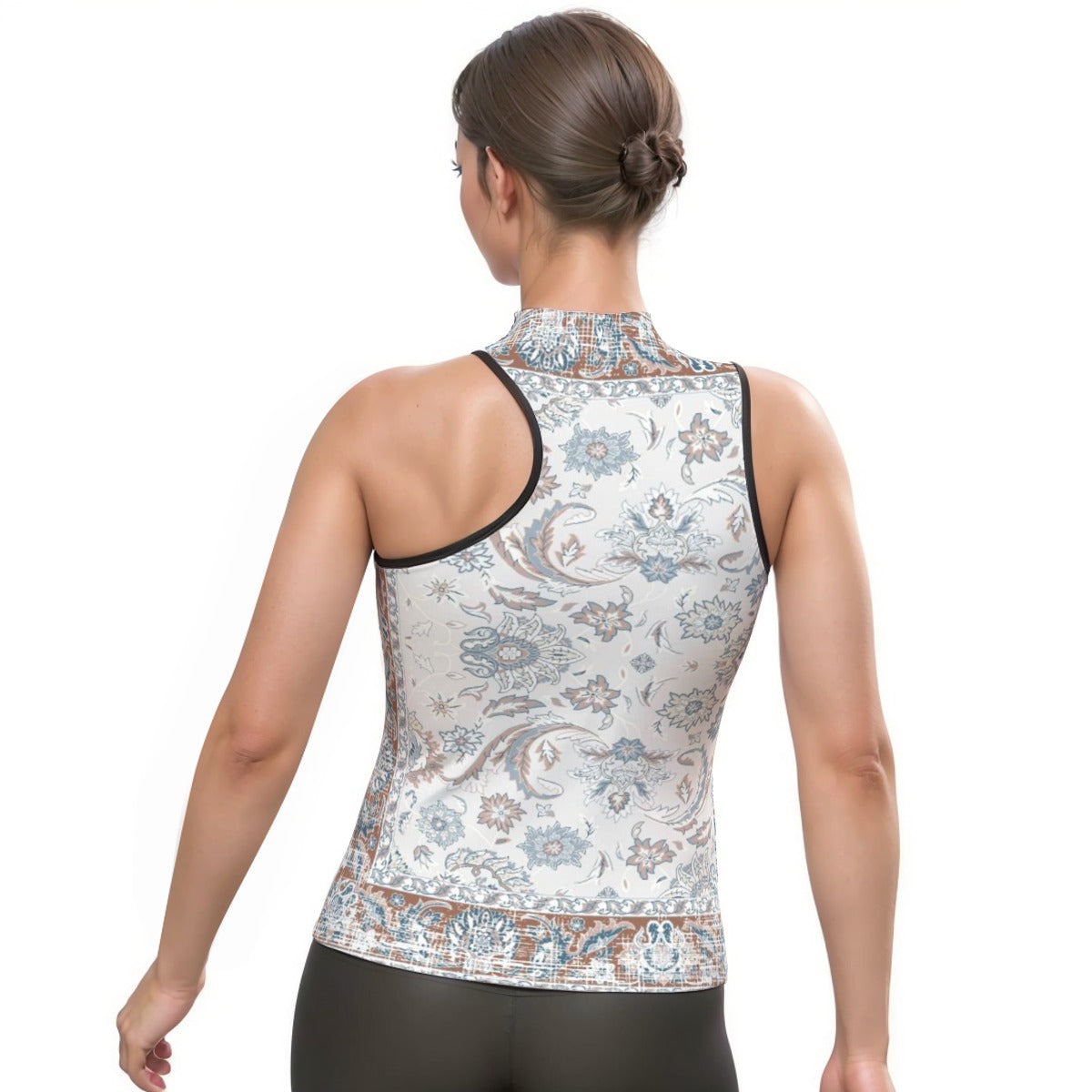 All-Over Print Women's Halter Sleeveless Asymmetrical Tank Top