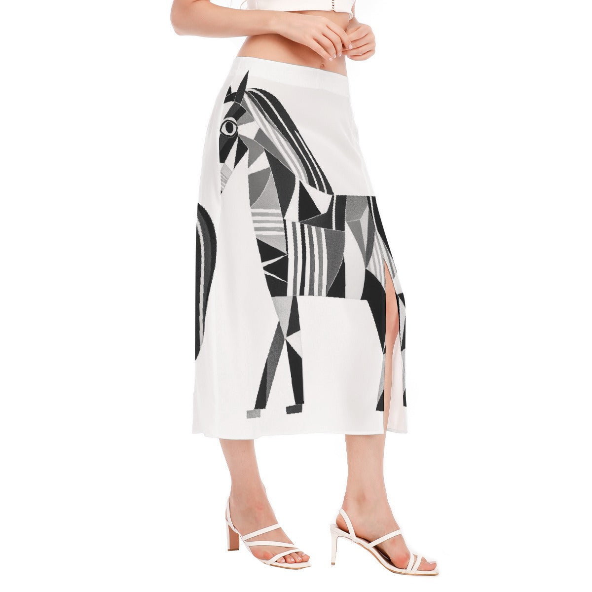 All-Over Print Women's High Slit Long Skirt