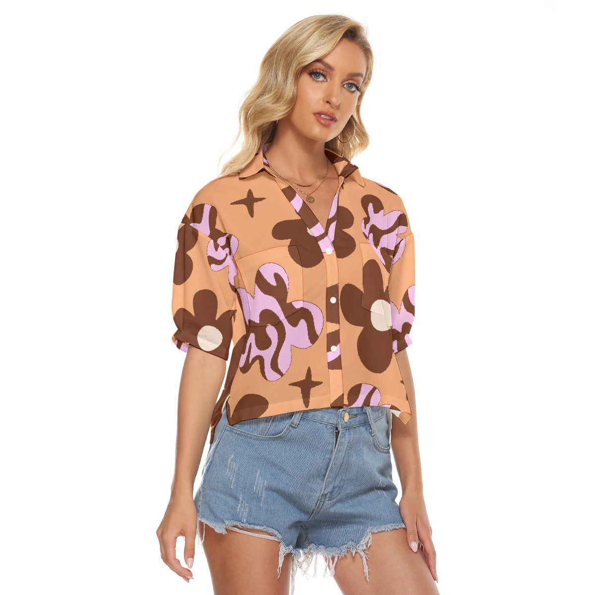 All-Over Print Women's V-neck Shirts