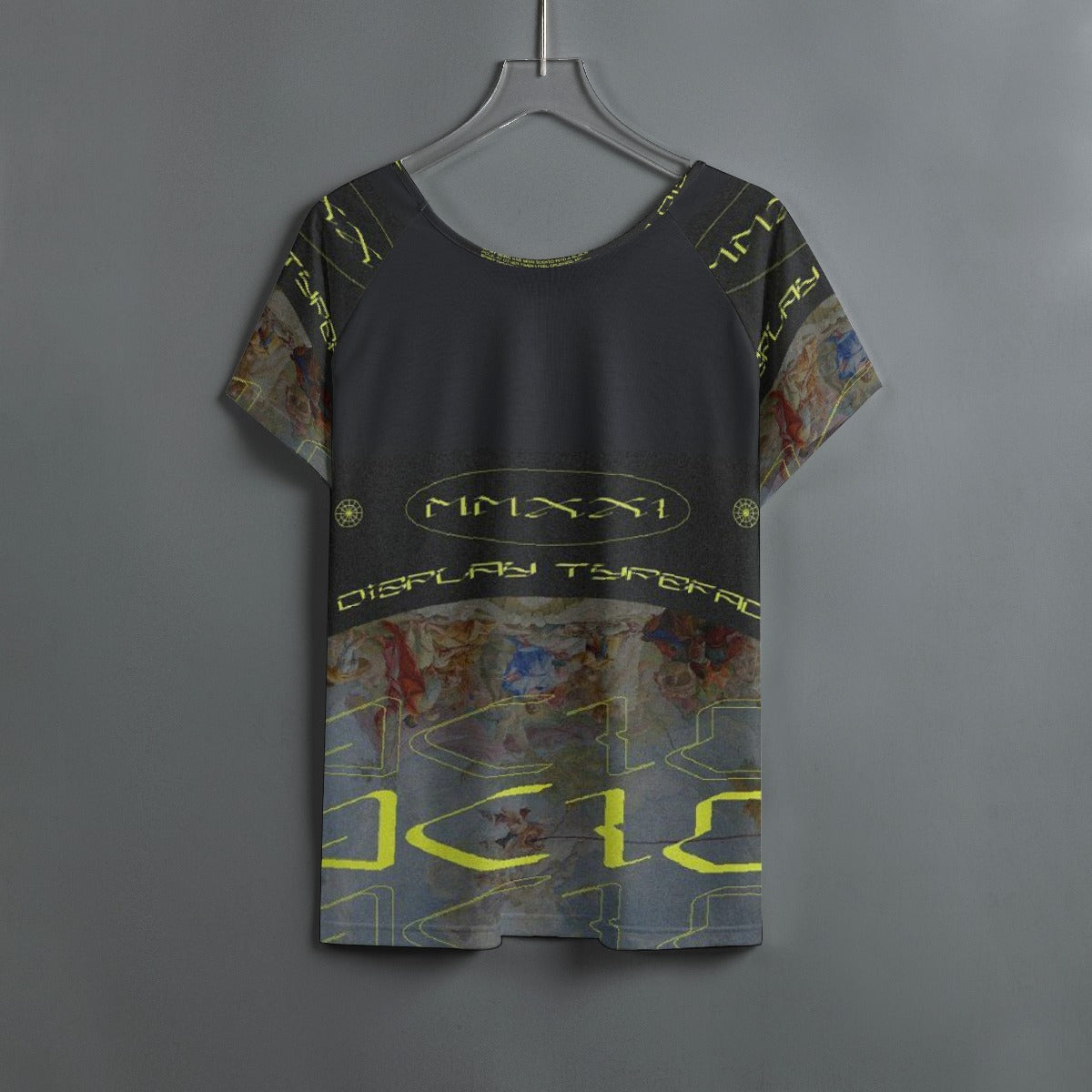 All-Over Print Women's Round Neck T-shirt With Raglan Sleeve