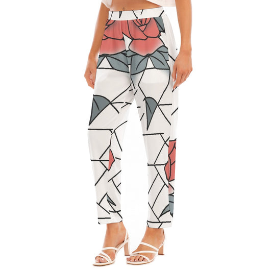 All-Over Print Women's Loose Straight-leg Pants