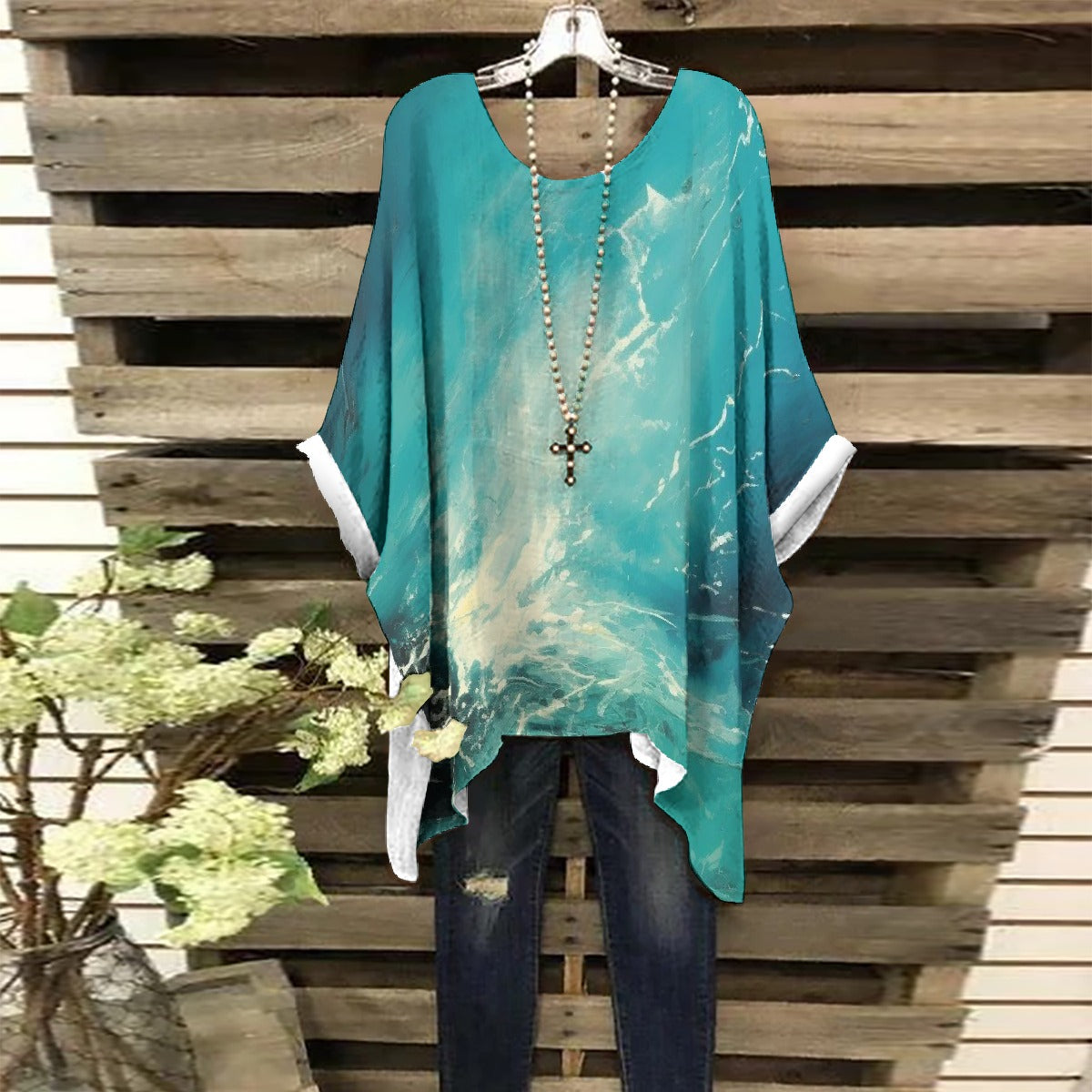 All-Over Print Women's Bat Sleeve Shirt