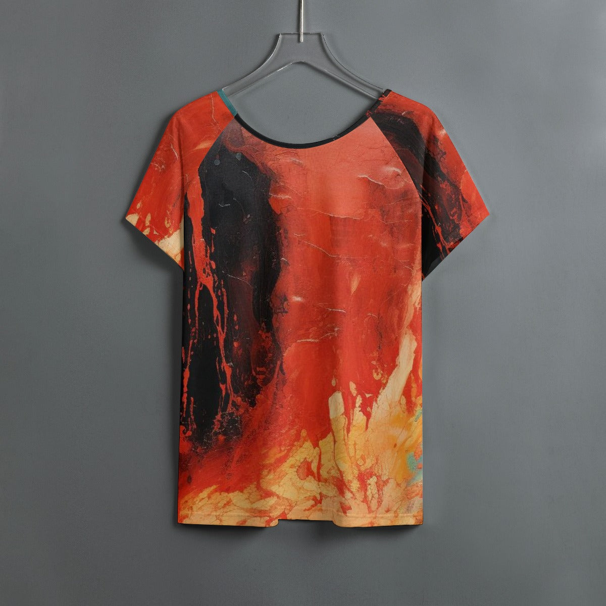 All-Over Print Women's Round Neck T-shirt With Raglan Sleeve