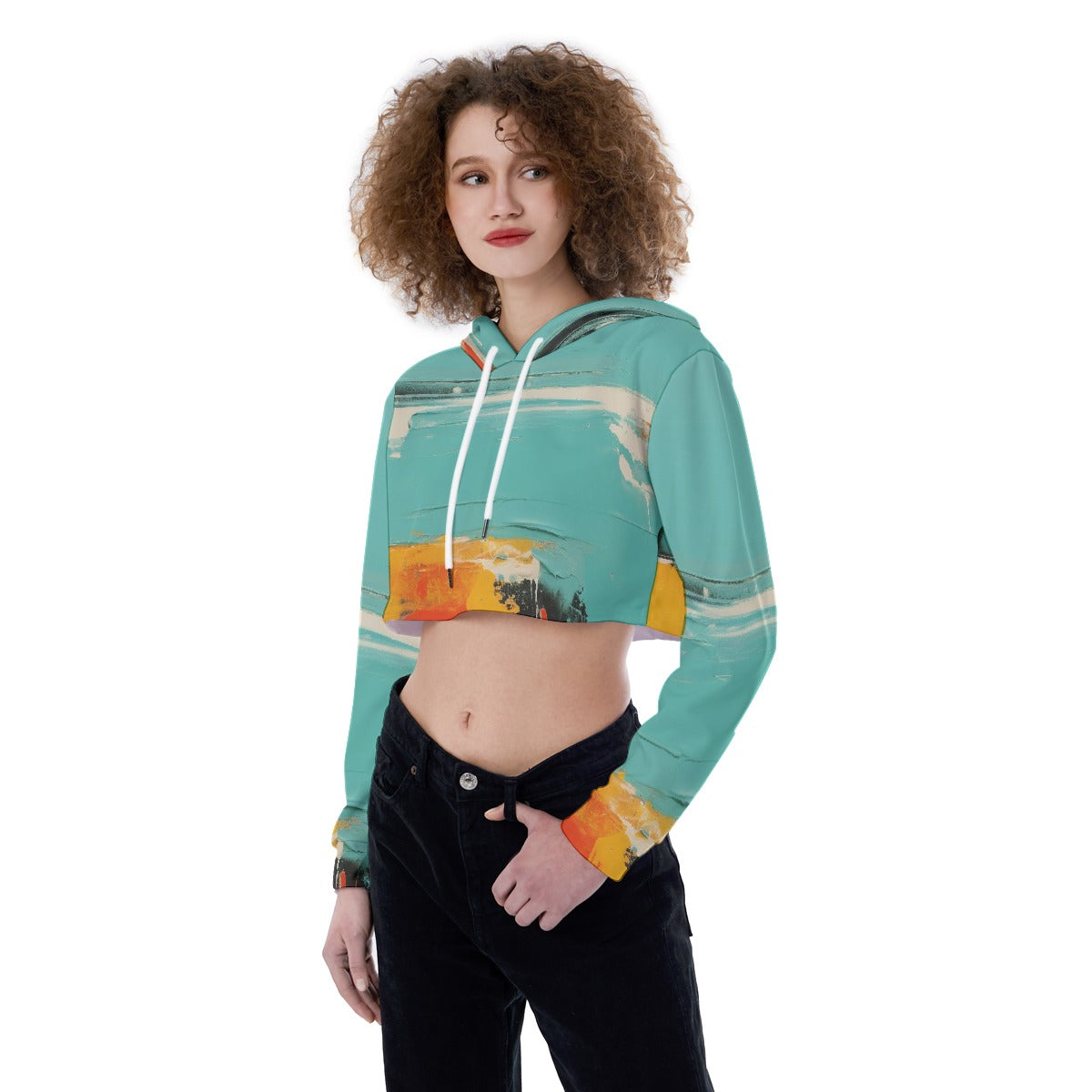 All-Over Print Women's Crop Top Hoodie