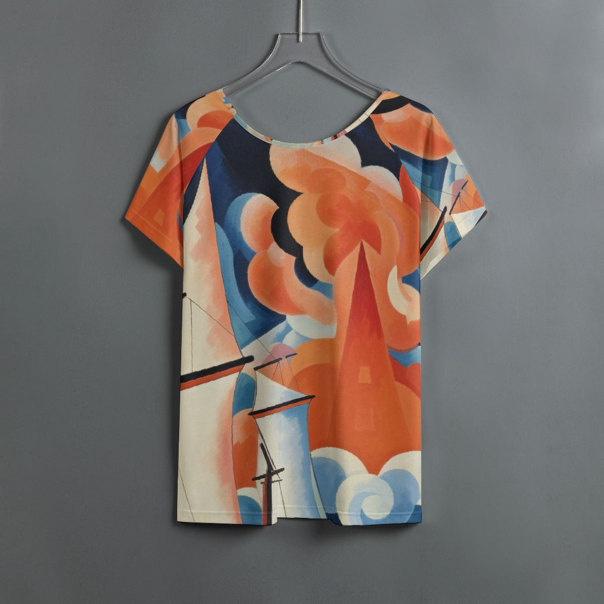 All-Over Print Women's Round Neck T-shirt With Raglan Sleeve